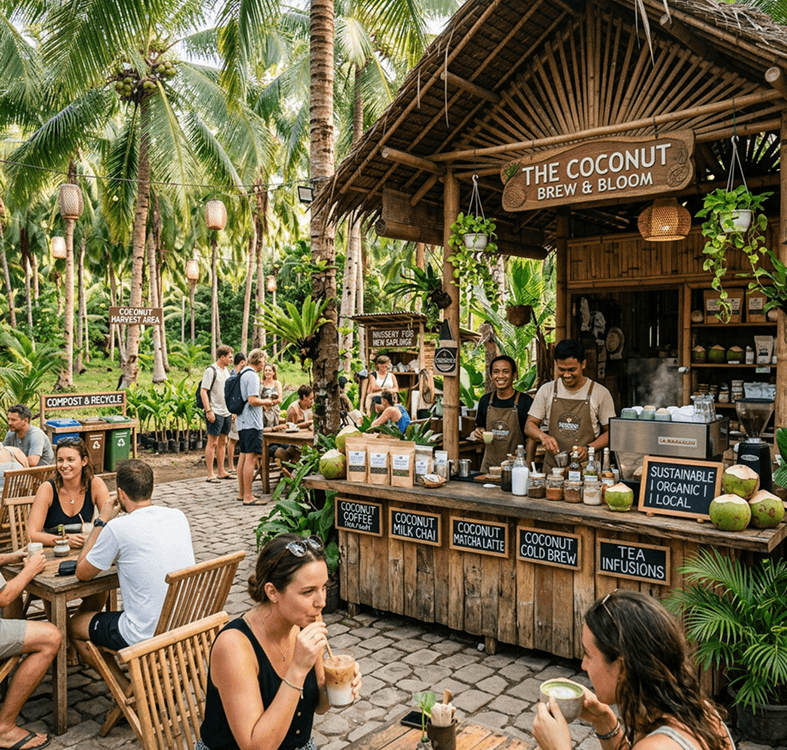 Coconut Brew & Bloom Cafe Scene